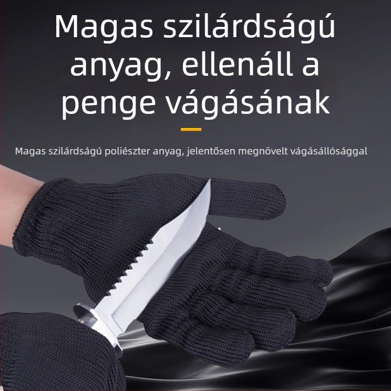 Vágásbiztos kesztyűk, poliészterből, mechanikai megmunkálásra, autókarbantartásra és logisztikára