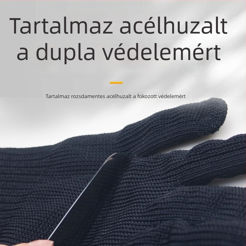 Vágásbiztos kesztyűk, poliészterből, mechanikai megmunkálásra, autókarbantartásra és logisztikára
