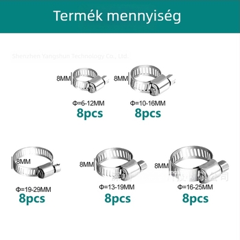 201 rozsdamentes acél tömlőcsat, amerikai stílusú, készlet 40 darab, víz- és olajcsövekhez