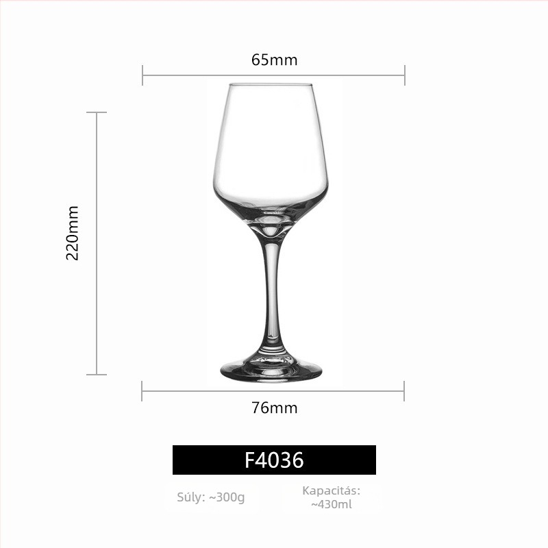 Libbey magas boros pohár, üveg, 301–400 ml
