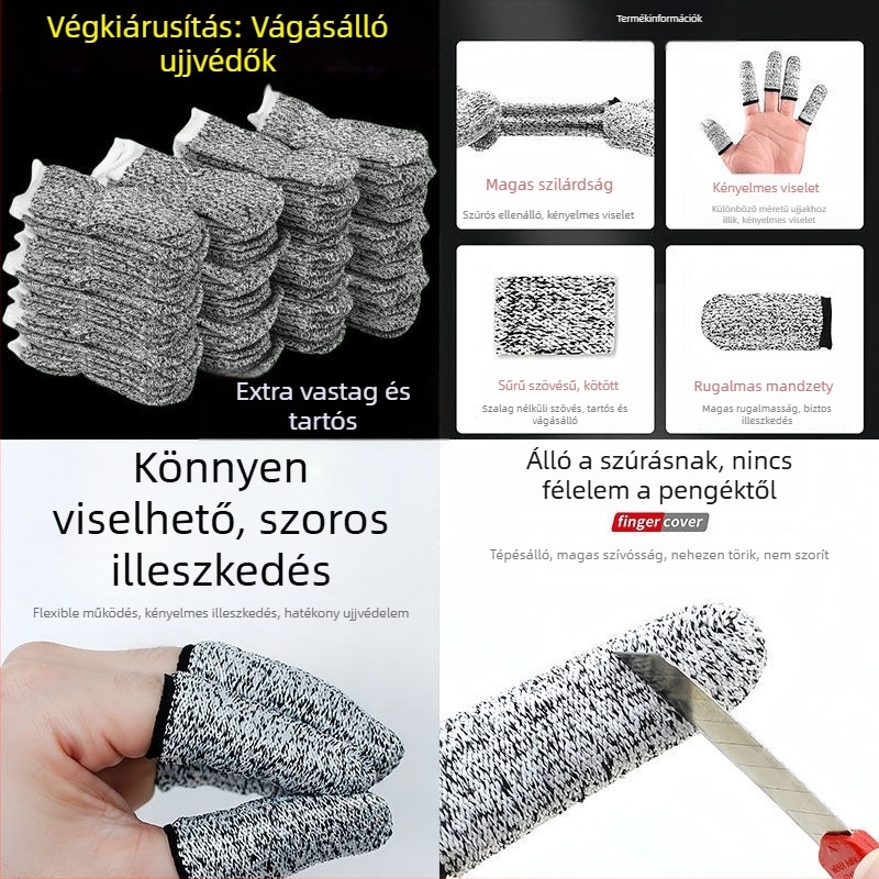 Egyszer használatos vágásvédő ujjvédők, vastagabb kopásálló ujjvédők kertekhez