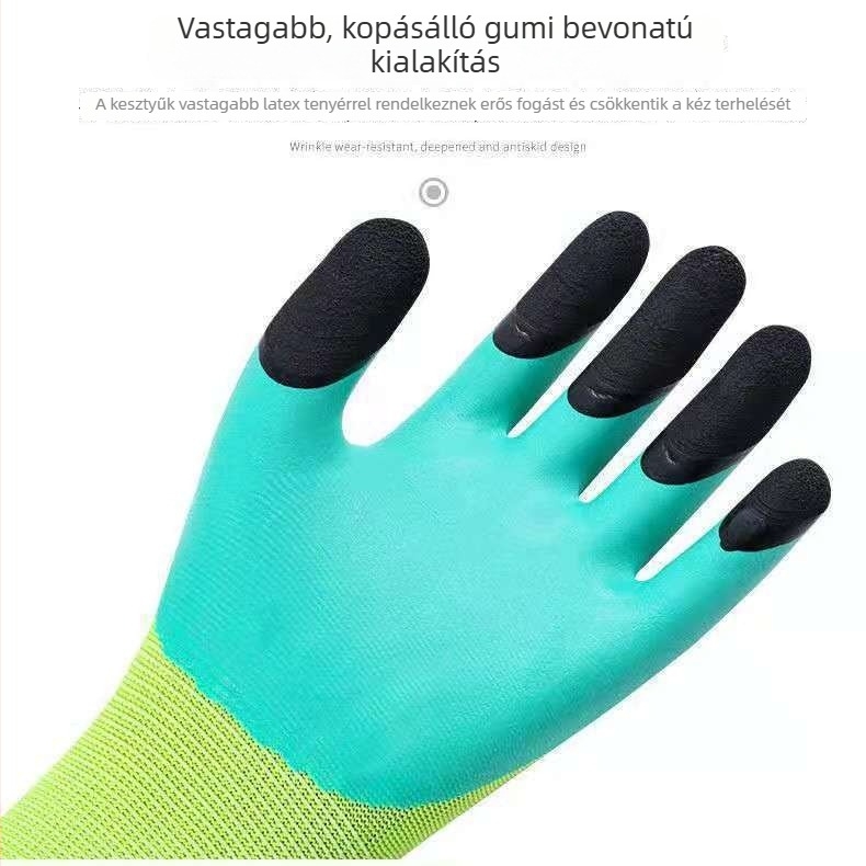 Latex munkavédelmi kesztyű bevonattal, légáteresztő, megerősített, vágásálló (Súly: 50; Hardver- és gépjavításra)