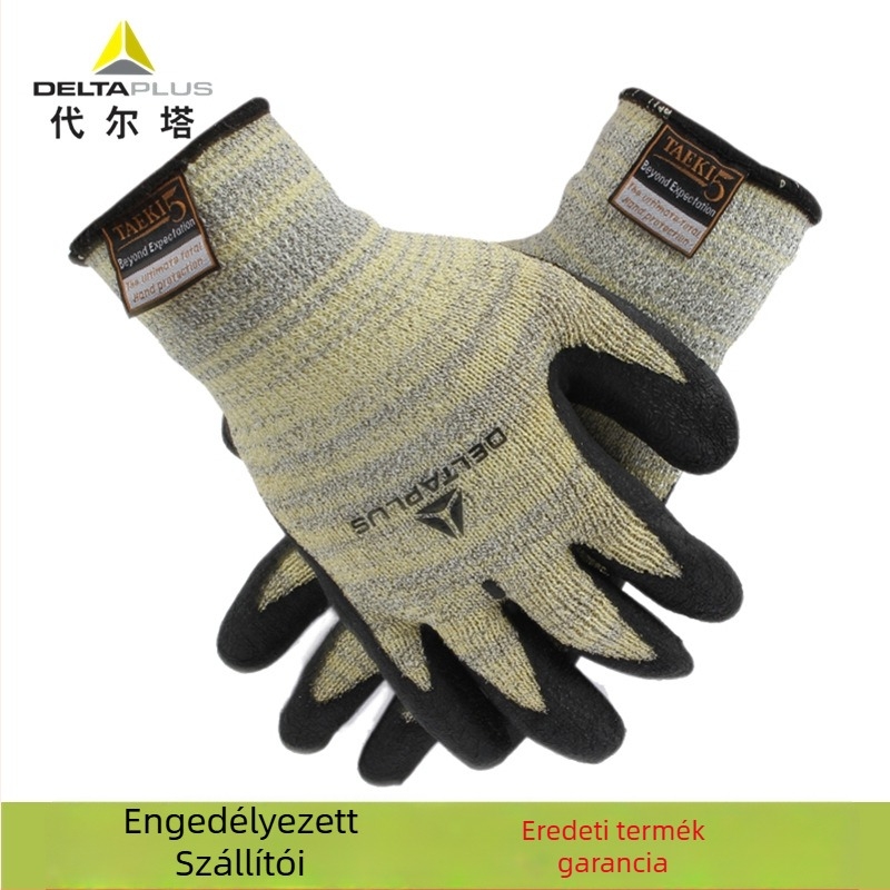 Delta Vágásbiztos kesztyűk, D osztály, textil latex bevonattal, hőálló, EN388/EN407/EN420, ANSI-ISEA 105:2016