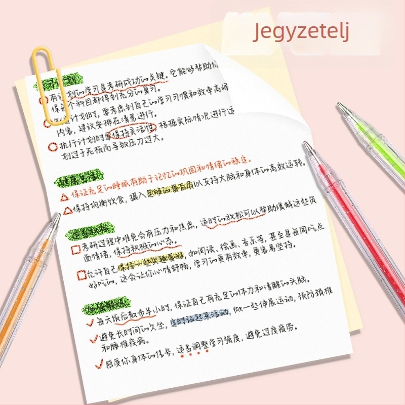 Glitteres zselés toll Hg6126 a ZUIXUA-tól, kiemeléshez és naplóíráshoz