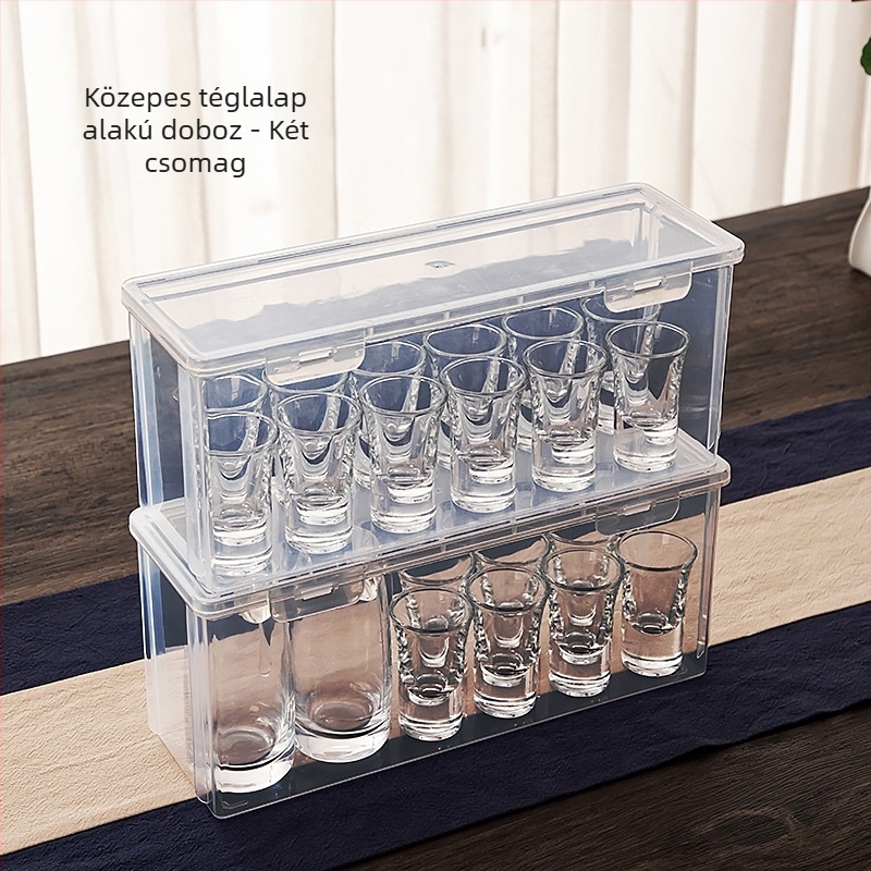 Vino pohár tároló doboz, porvédő átlátszó elválasztó, kapacitás 1000 ml vagy több, univerzális stílus