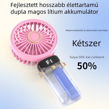 Kézi ventilátor, PP anyagú, csendes működés, diákoknak, utazáshoz, irodába, kollégiumba, üzleti utakhoz