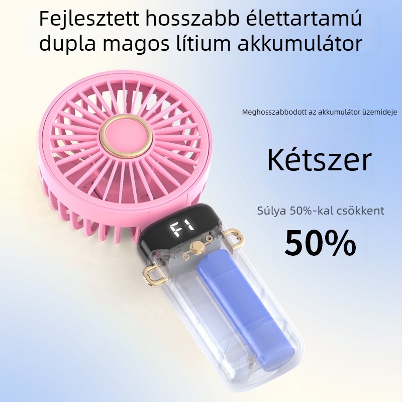 Kézi ventilátor, PP anyagú, csendes működés, diákoknak, utazáshoz, irodába, kollégiumba, üzleti utakhoz