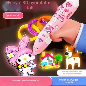 Gyerekeknek szánt alacsony hőmérsékletű 3D nyomtató toll ecsetes véggel