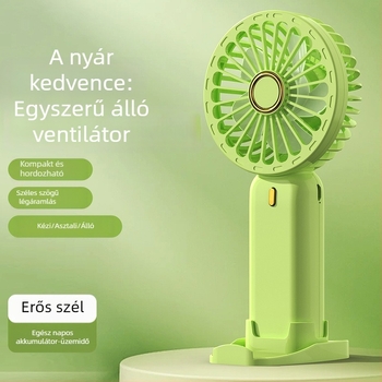 USB kézi ventilátor, mini hordozható asztali és kültéri használatra, beépített akkumulátor, testreszabható ajándék