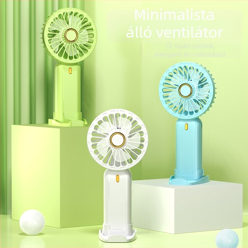 USB kézi ventilátor, mini hordozható asztali és kültéri használatra, beépített akkumulátor, testreszabható ajándék