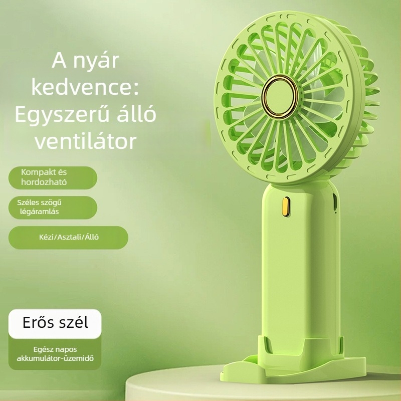 USB kézi ventilátor, mini hordozható asztali és kültéri használatra, beépített akkumulátor, testreszabható ajándék