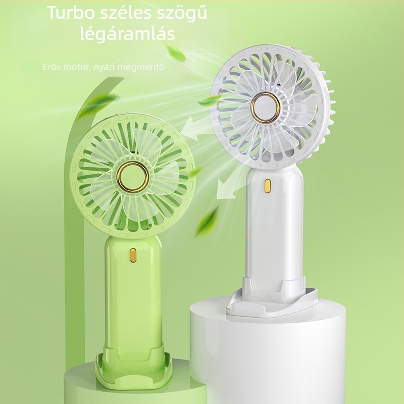 USB kézi ventilátor, mini hordozható asztali és kültéri használatra, beépített akkumulátor, testreszabható ajándék