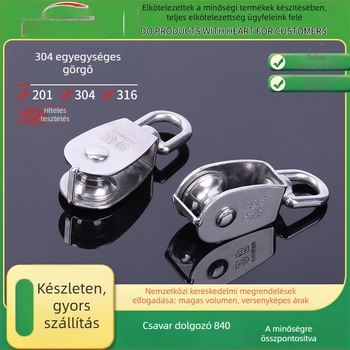 304 rozsdamentes acél görgő — egy- és kétsoros görgő emeléshez, drótkötél használatra