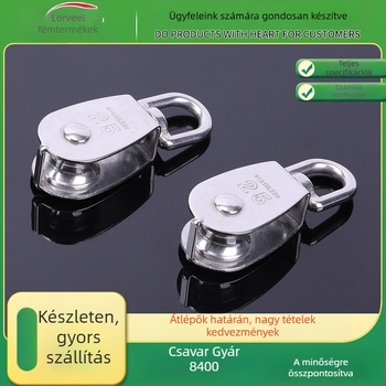 304 rozsdamentes acél görgő — egy- és kétsoros görgő emeléshez, drótkötél használatra