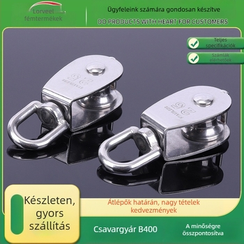 304 rozsdamentes acél görgő — egy- és kétsoros görgő emeléshez, drótkötél használatra