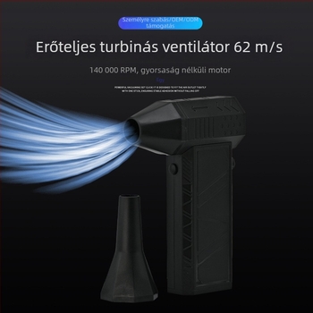 Kézi ventilátor brushless motorral, beépített 6000mAh akkumulátorral, 6 sebességű légáramlás, 6 lapát, zaj 36–45 dB