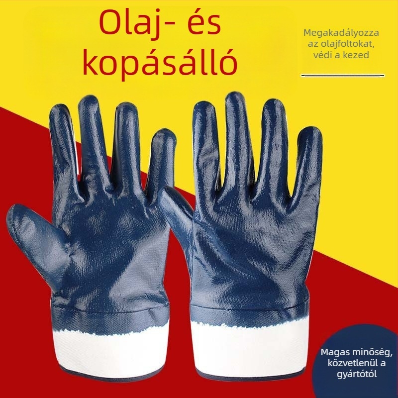 Nitril védőkesztyű hegesztéshez, olajálló, csúszásmentes, kopásálló, vágásálló, tömeg 130 g