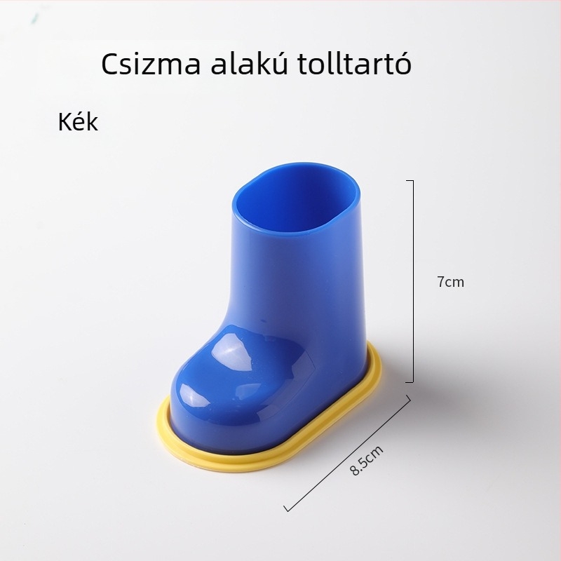 ABS anyagú kör alakú toll- és sminkecset tartó, modell Small Boot, asztali kozmetikai szervező, logóval