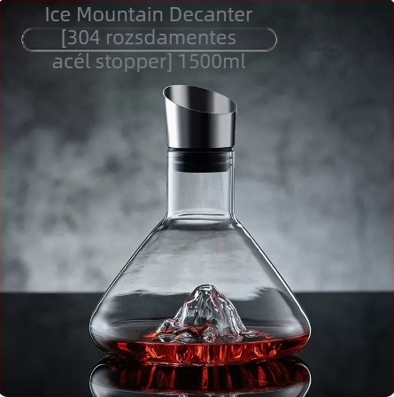 Üveg boros decanter vízeséses kialakítással, modern lux, európai stílus, kapacitás 1000 ml