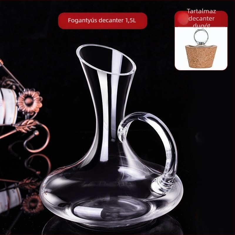 Üveg boros decanter vízeséses kialakítással, modern lux, európai stílus, kapacitás 1000 ml