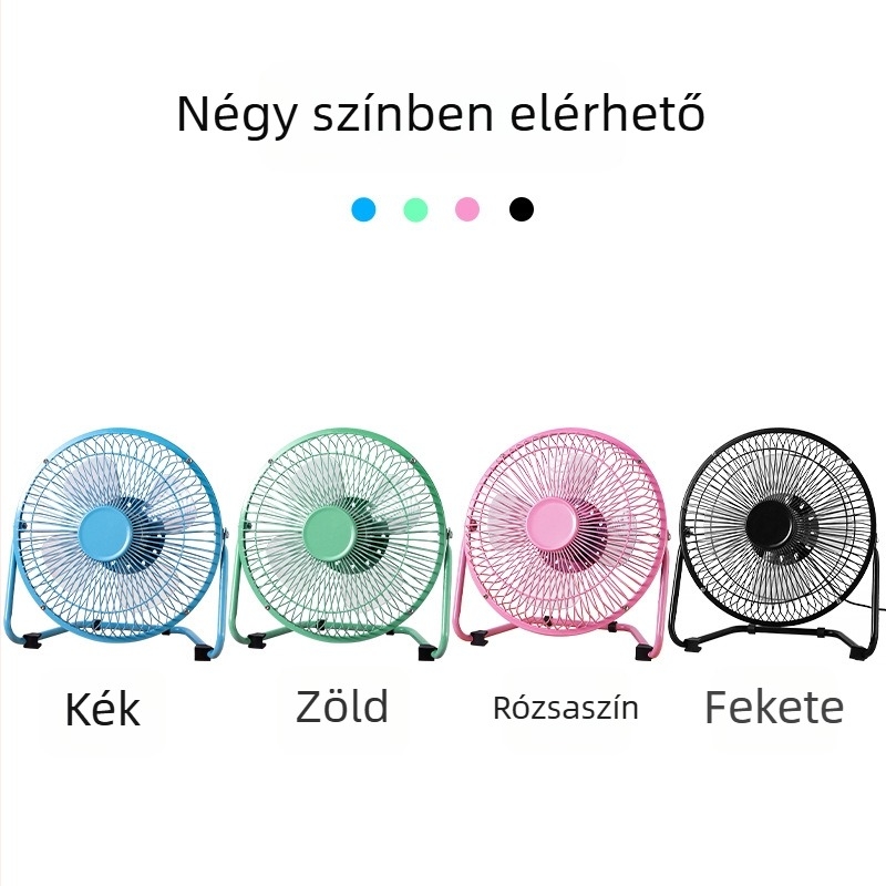 USB asztali ventilátor brushless motorral, 2 sebesség, zaj 36 dB alatt, beépített akkumulátor nélkül