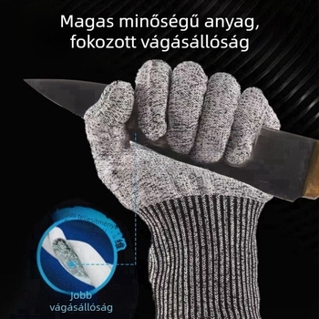 Eldobható vágásbiztos kesztyűk, 5. szint, csúszásmentes, kopásálló, száraz munkához