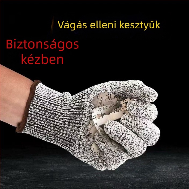 Eldobható vágásbiztos kesztyűk, 5. szint, csúszásmentes, kopásálló, száraz munkához
