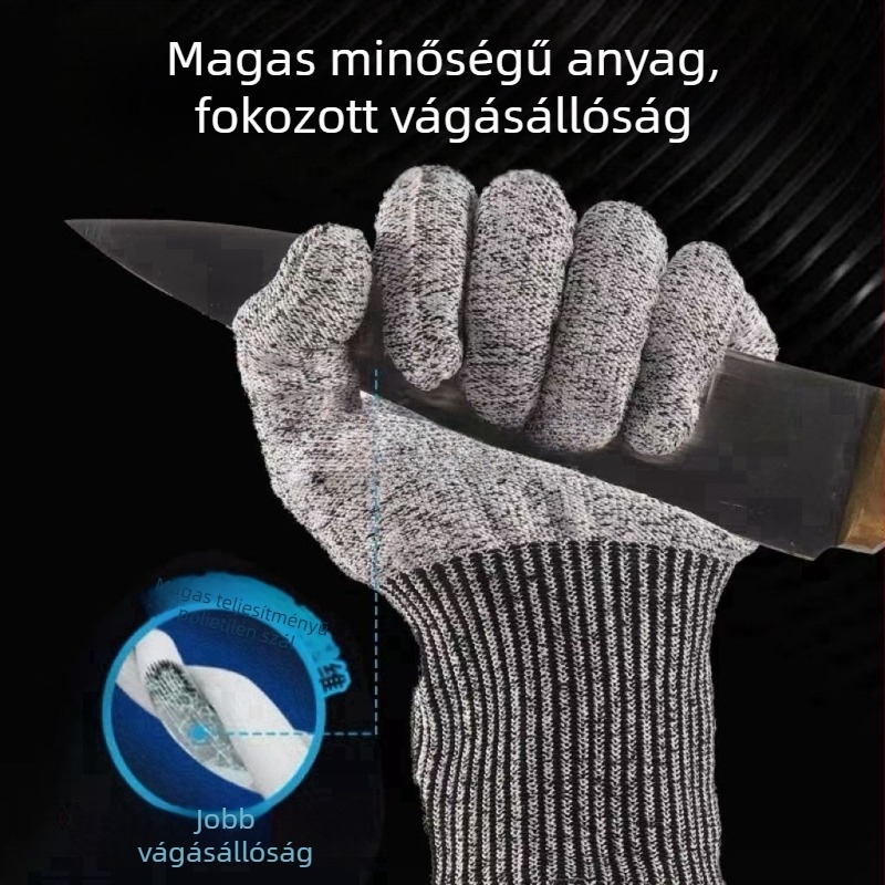 Eldobható vágásbiztos kesztyűk, 5. szint, csúszásmentes, kopásálló, száraz munkához