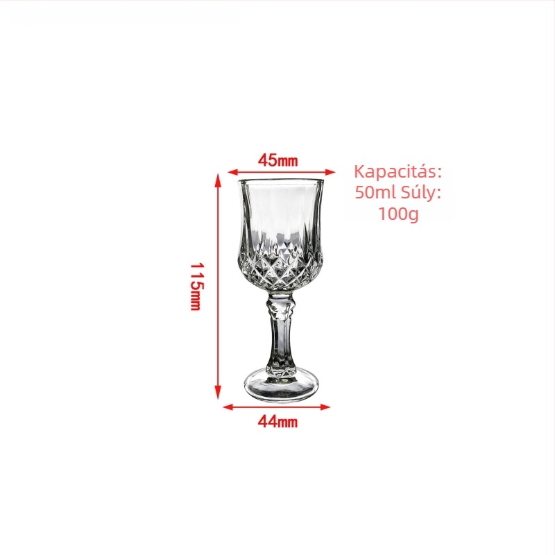 Star Diamond vörösboros pohár – kristály, luxus stílus