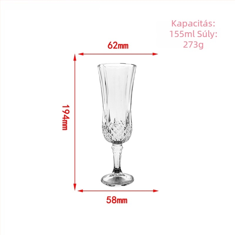Star Diamond vörösboros pohár – kristály, luxus stílus