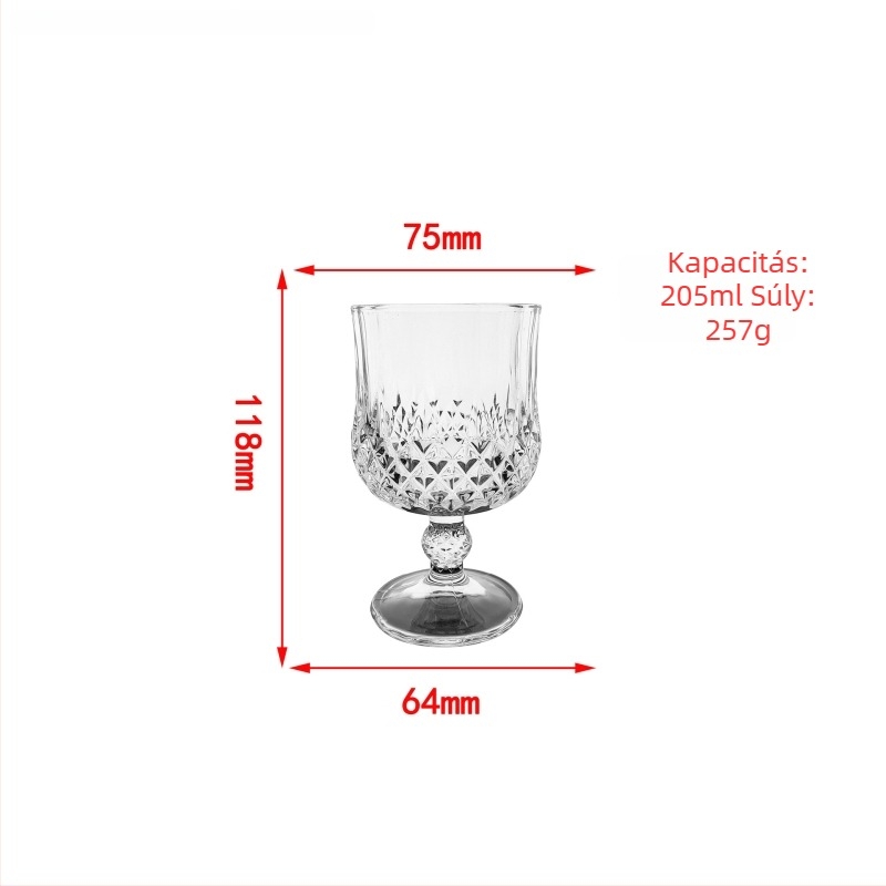 Star Diamond vörösboros pohár – kristály, luxus stílus