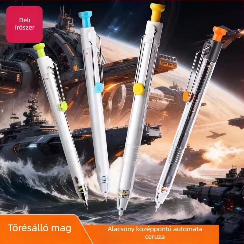 Mechanikus ceruza SS009 automatikus grafit-előretolással, alacsony tömegközépponttal, törésálló grafitmaggal, műanyag testtel