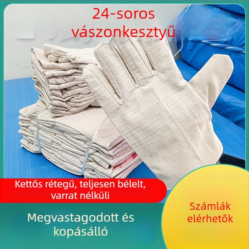 Vászon hegesztő kesztyűk – csúszásmentes, kopásálló, kétszeres rétegű, elektromos hegesztéshez