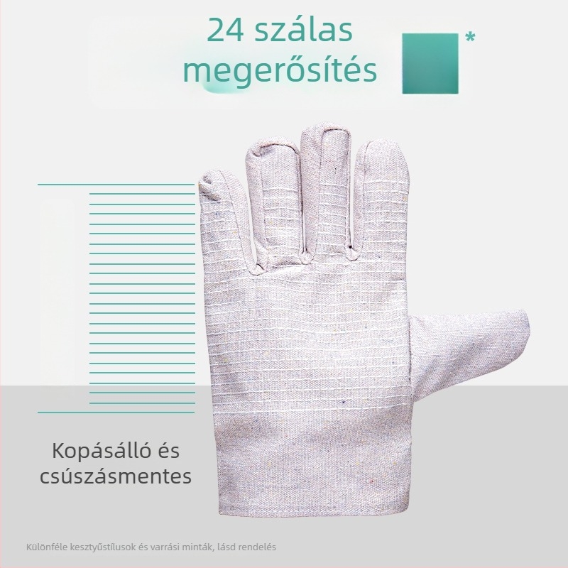 Vászon hegesztő kesztyűk – csúszásmentes, kopásálló, kétszeres rétegű, elektromos hegesztéshez