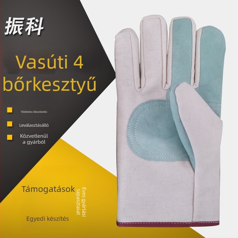 Hegesztő kesztyűk bőr tenyérrel és vászon felülettel, teljes bélés, vastag és kopásálló, Iron Foal