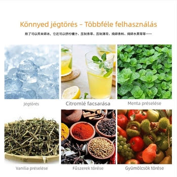 Fekete PC-ből készült jégzúzó és muddler italokhoz: jégzúzó eszköz koktélokhoz és gyümölcslé prés