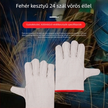 Vászon hegesztő kesztyűk, kopásálló és tartós, 110 g, 700 pár csomagolásban (Márka: King-resistant gloves; Funkció: Kopásálló és tartós; Alkalmazás: Hegesztés; Súly: 110 g; Csomagolás: 700 pár)