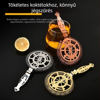 Koktél jégszűrő 304 rozsdamentes acélból, méret 19,5×10, súly 89 g, modern minimalista stílus