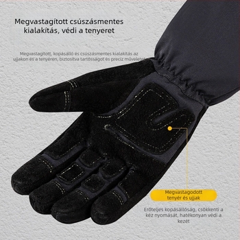 Tűzoltó kesztyűk tüzálló szövettel, hőszigeteléssel, csúszásmentes és kopásálló kivitelezés, érintőképernyő-kompatibilis