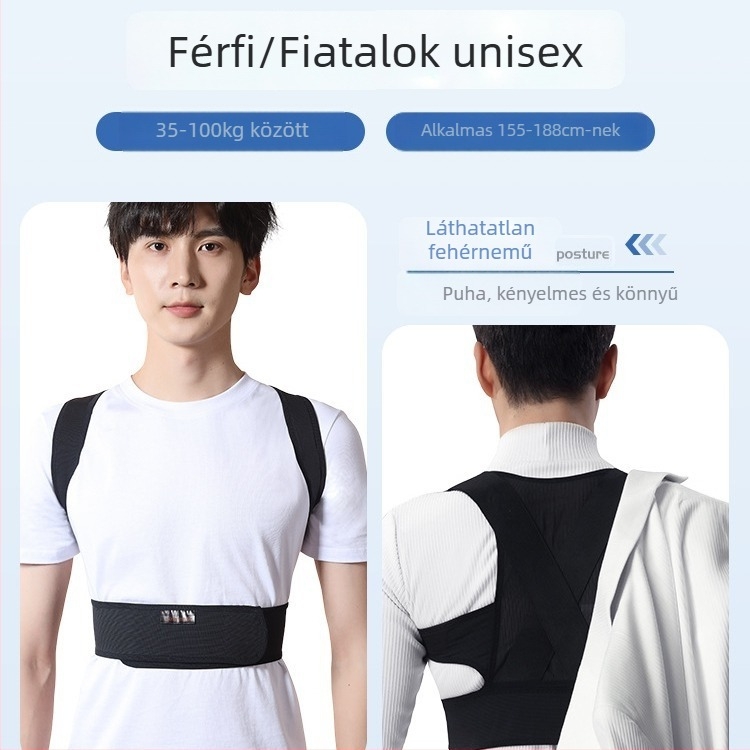 Uniszex testtartás-korrigáló ortézis felnőtteknek — láthatatlan pánt, gerinc-irányítás, vállak egyenesítése, Zhongshan stílus, DR.PZO