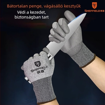 Nylonból készült vágásálló kesztyű munkahelyi használatra, kopásálló és tartós