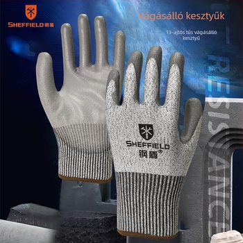 Nylonból készült vágásálló kesztyű munkahelyi használatra, kopásálló és tartós