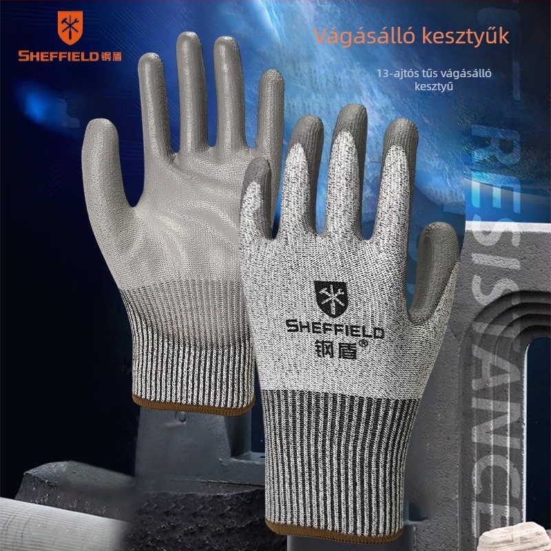 Nylonból készült vágásálló kesztyű munkahelyi használatra, kopásálló és tartós