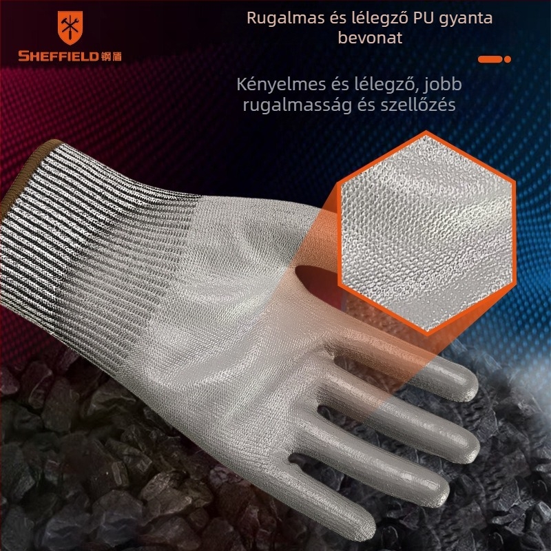 Nylonból készült vágásálló kesztyű munkahelyi használatra, kopásálló és tartós