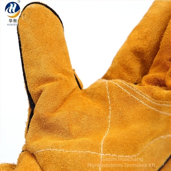 Hegesztő kesztyűk, marhabőrből, elektromos hegesztéshez, Hualan