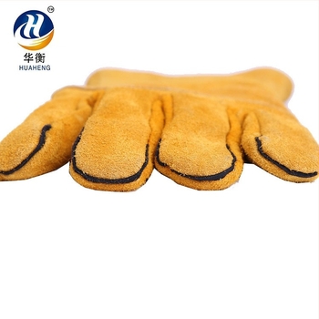 Hegesztő kesztyűk, marhabőrből, elektromos hegesztéshez, Hualan