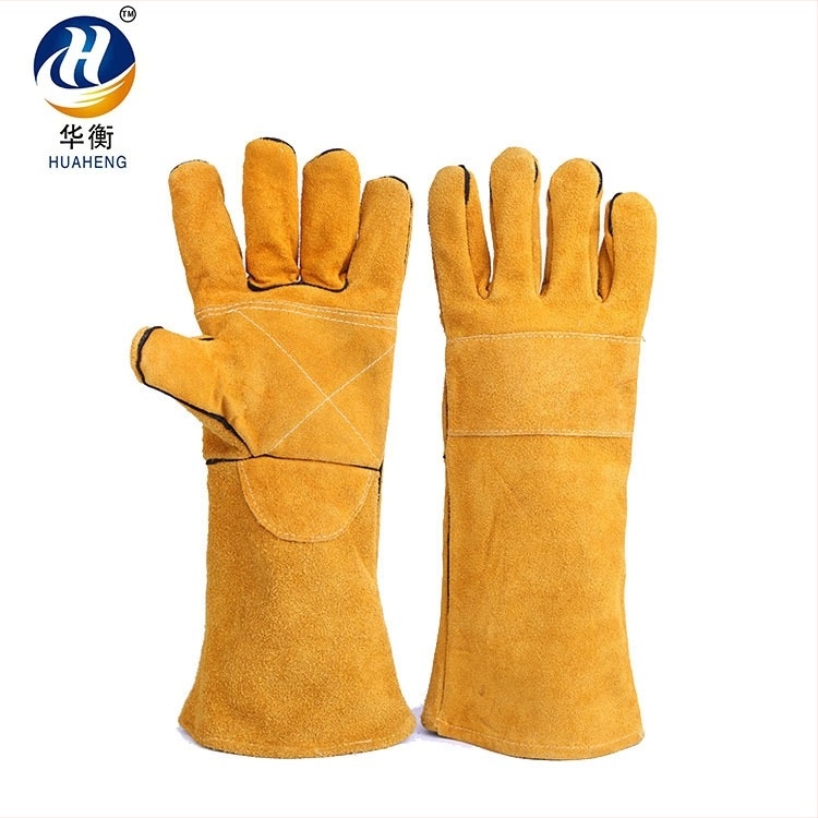 Hegesztő kesztyűk, marhabőrből, elektromos hegesztéshez, Hualan