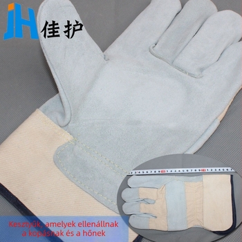 Rövid marhabőrből készült hegesztő kesztyűk, hőszigetelő