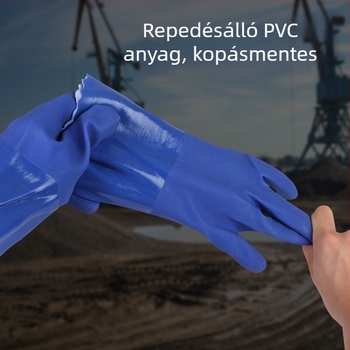 Gumi munkakesztyű csúszásmentes felülettel, kopásálló, vízálló, olajálló, sav-bázis ellenálló