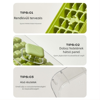 Négyzet alakú jégkocka forma – PP műanyag, könnyű kiemelés, testreszabási lehetőség